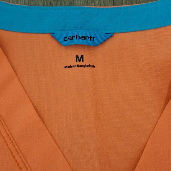 Carhartt Womens Orange V-Neck Smart Force Scrub Top With Pockets Size M - Picture 4 of 8